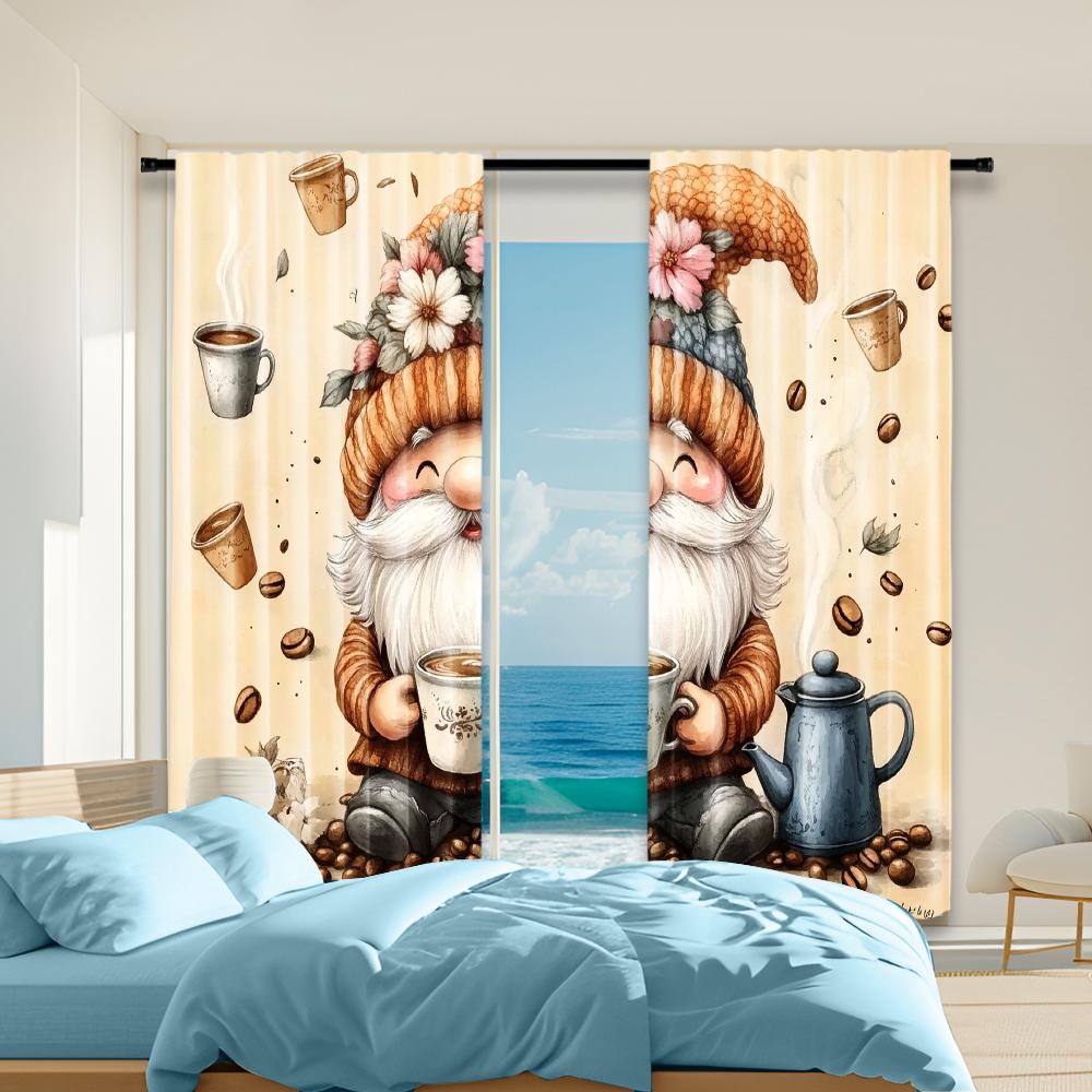 

Versatile Polyester Transparent Curtains Home Decoration Goblin Use Bedrooms Living Rooms Set Of 2 Made Great Room Decor W100*H70(CM)-Rod Pocket&2PCS
