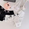 Japanese Style Thong for Women Low Waist Mini Bow Underpants Sweet Bowknot Lace Panties  Female