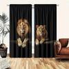 2 Pieces of Pure Lion Print Curtains   Pole Bag Curtains 42*84   Bedroom and Living Room   Home Decoration   Room Decoration