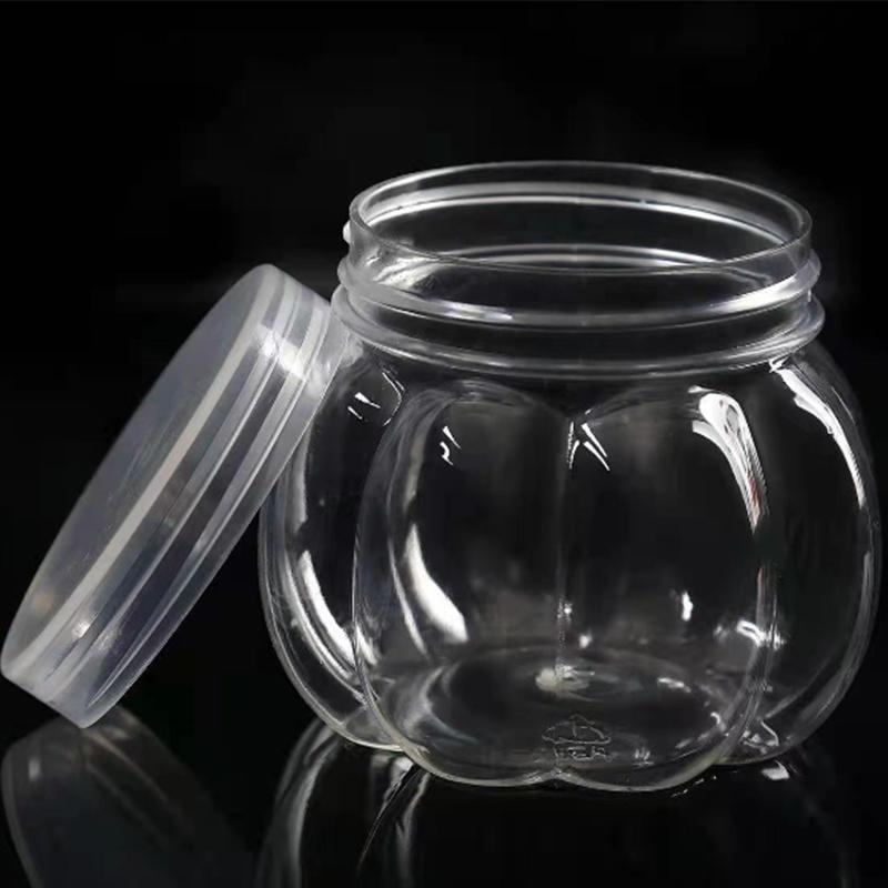 5 Stuks 150ml ABS Plastic Pompoen Snoeppotten Transparante Cadeau Containers Mini Snackhouders Kristal Modder Lege Pot Bewaarflessen