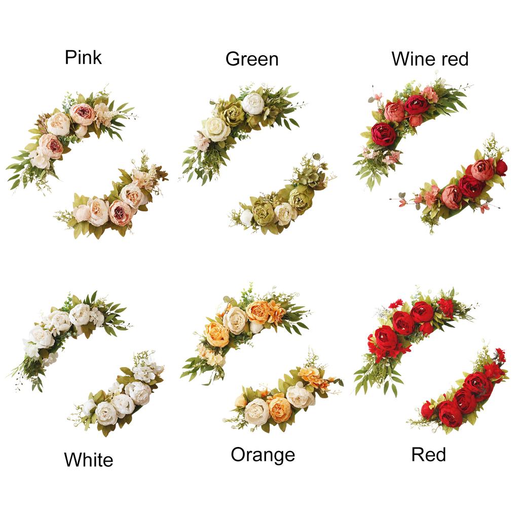 Künstliche Blumen Girlanden Simulation Seidenblumen Pfingstrose Kranz Wandbehang Stuhllehne Dekorative Blumen für Hochzeit