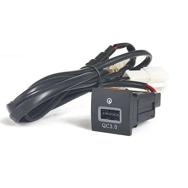 Car USB Charger PD Quick Charge QC3.0 Phone Charging Adapter Outlet Button For Volkswagen Golf 6 Jetta 5 MK6 Scirocco 2006-2012