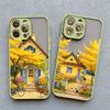 Hand Painted House scenery Phone Case For iPhone 13 12 11 Pro Max Mini 15 14 7 8 Plus Pro Max SE2 X XR XS Shockproof Matte Cover