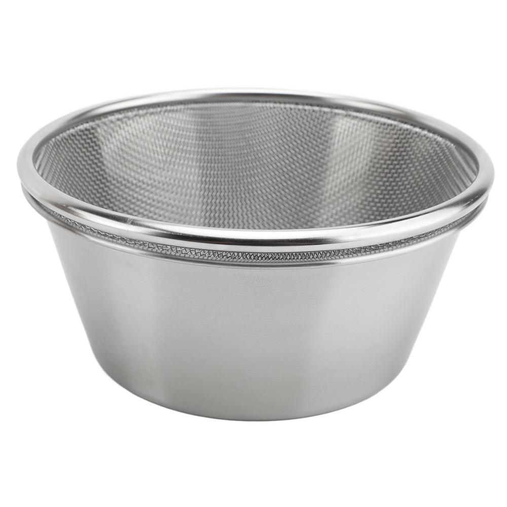 304 Stainless Steel Berry Baskets 16cm/6.3in with Bottom Bracket Colander Mixing Bowl Easy to Clean Portable Strainer Bowl Set