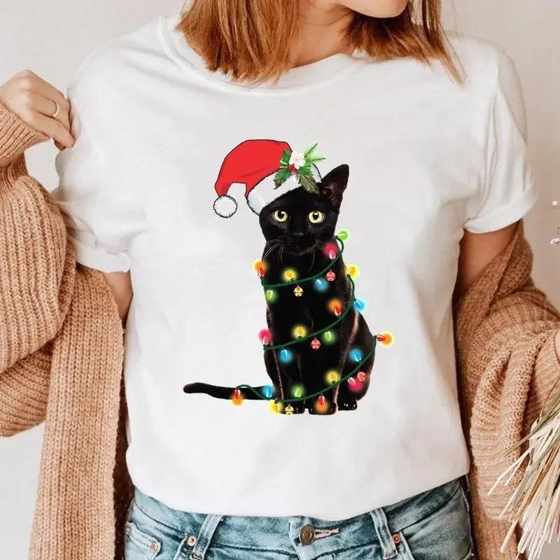 1PC Christmas Snowman Tshirt New Year Christmas Tree Tshirt 2025 Printed Tshirt Womens Shirt Clothing Tshirt