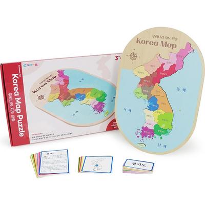 Gabe Family Montessori Plus Korea Map Puzzle Set KS4231, 1 set, 18 mazăre, Coreea Cel mai bun puzzle pentru copii mici