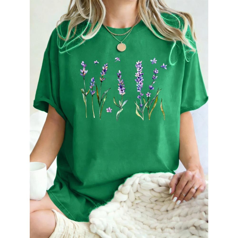 Women's Tee - Colorful Space Cartoon Pattern Graphic, Playful Galaxy Print Design for Casual Daily Wear