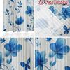 2 peças, Cortinas de IMPRESSÃO PLANA 2D (Sem vara) Cortinas de Natal Férias Asas de Flor Azul Poliéster Cortinas de Fácil Instalação
