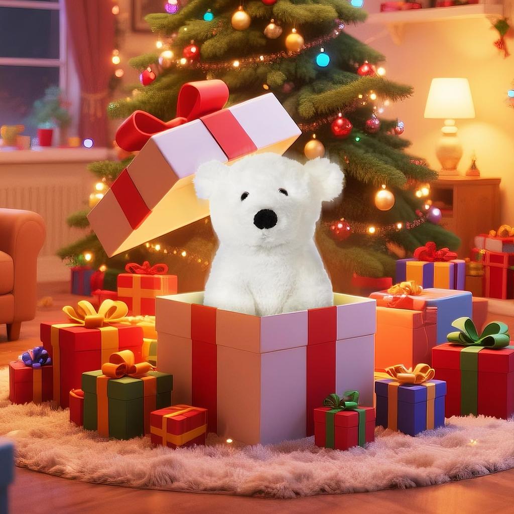 Apricot Lamb White Polar Bear Plush Soft and Fluffy White Polar Bear for Boys and 20cm Toy, Cute, Girls,