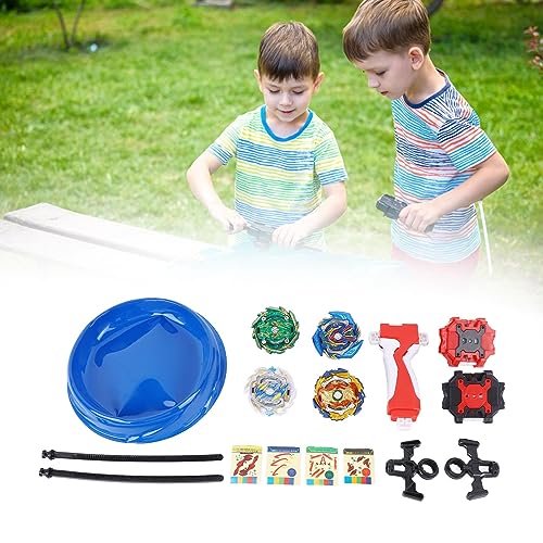 Ongwan Beyblade Burst 4-Piece Set, Rotating Gyro Toy with 2 Launchers and Detachable Battle Entries, Gyroscope Toy, Racing Game for Kids