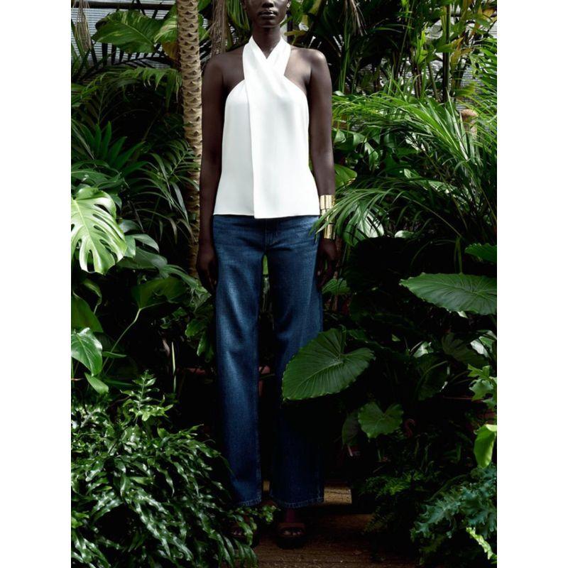 Za2024 Summer New Product Women's Clothes Stomach Blanket Type Shoelace Crop Top Cross Hanging Collar Tops 3034318 251