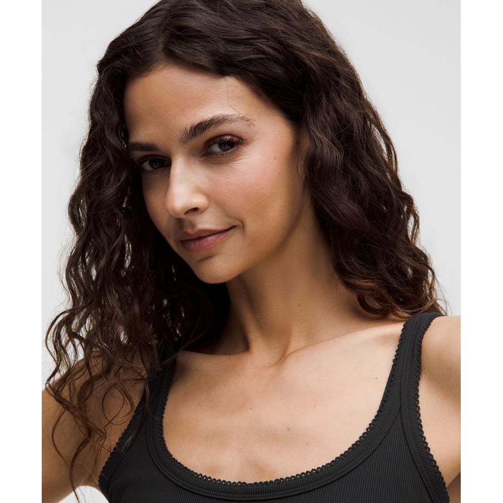 Lululemon Nulu Ribbed Cropped Tank Top  Heart Black