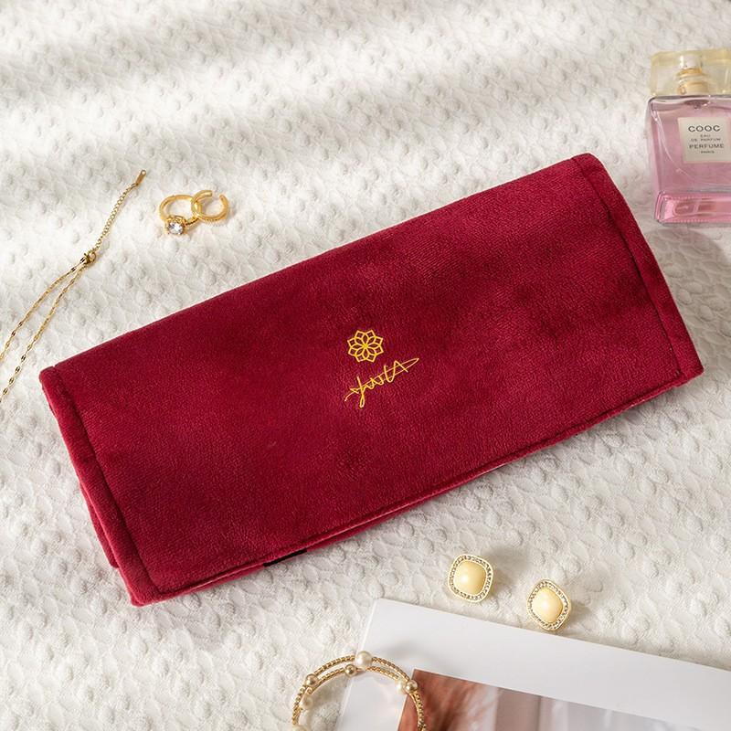 Plush Drawstring Jewelry Pouch Transparent Organizer Portable Bag Earrings Necklaces Bracelets