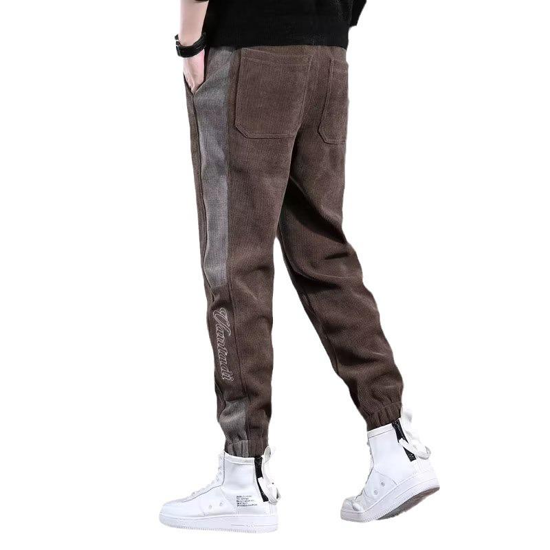 Herren Freizeit Cord Jogger: Dünne, Atmungsaktive, Vielseitige Streetwear-Sweathose für Frühling/Sommer