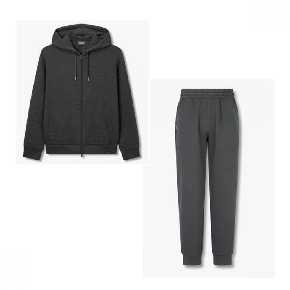 Emporio Armani Men S Hooded Zip Up   Jogger pantS emboSSed Alphabet 0815338007 32018 XL/XL