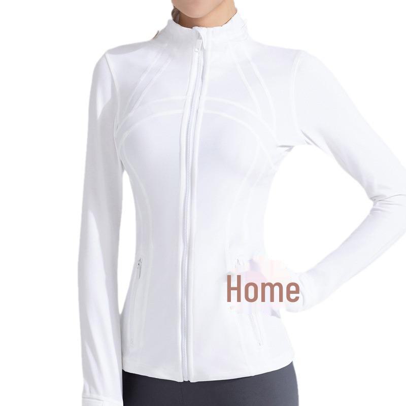 Dámská přiléhavá kardiganová bunda se stojáčkem a zipem na podzimní jógu