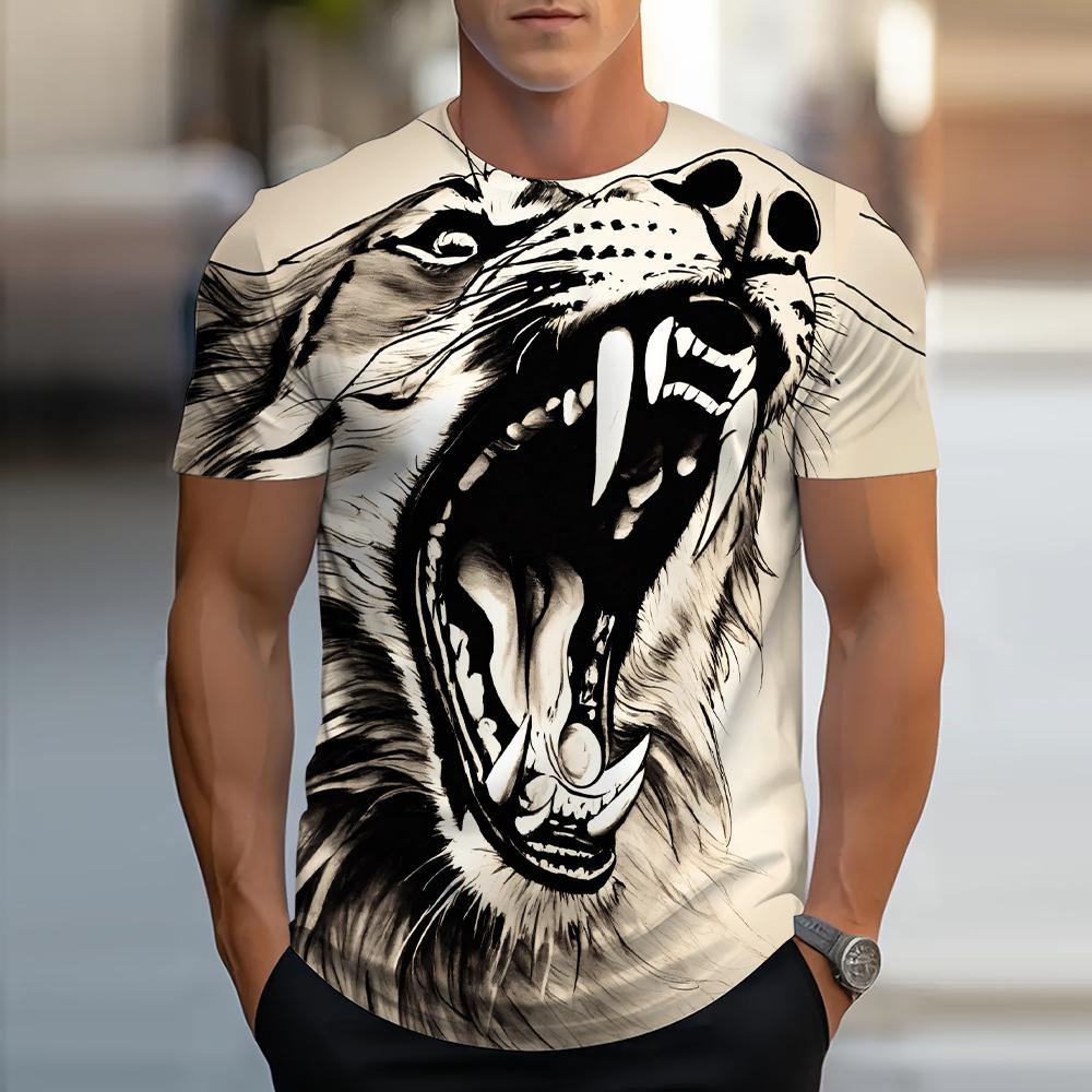 Sommer Männer Kinder 3D Gedruckt Leopard T-Shirt Mode Oansatz Tops Tees Männlichen Mode Kurzarm Kleidung Lässig Stilvolle Streetwear