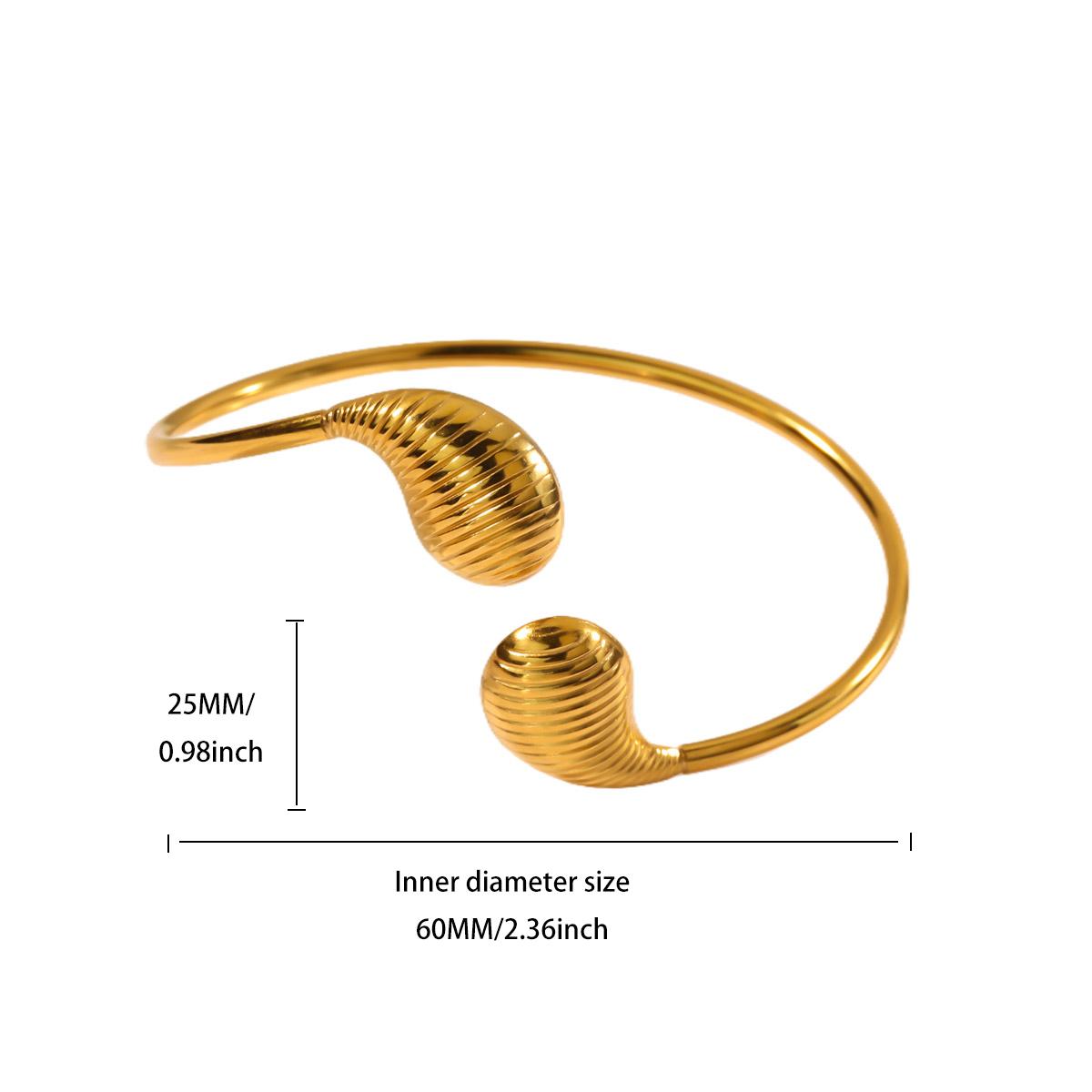 

Stainless Steel Water Drop Open Bangle Bracelet for Women Minimalist Gold Color Dainty Wrist Cuff Bracelet Jewelry Gift