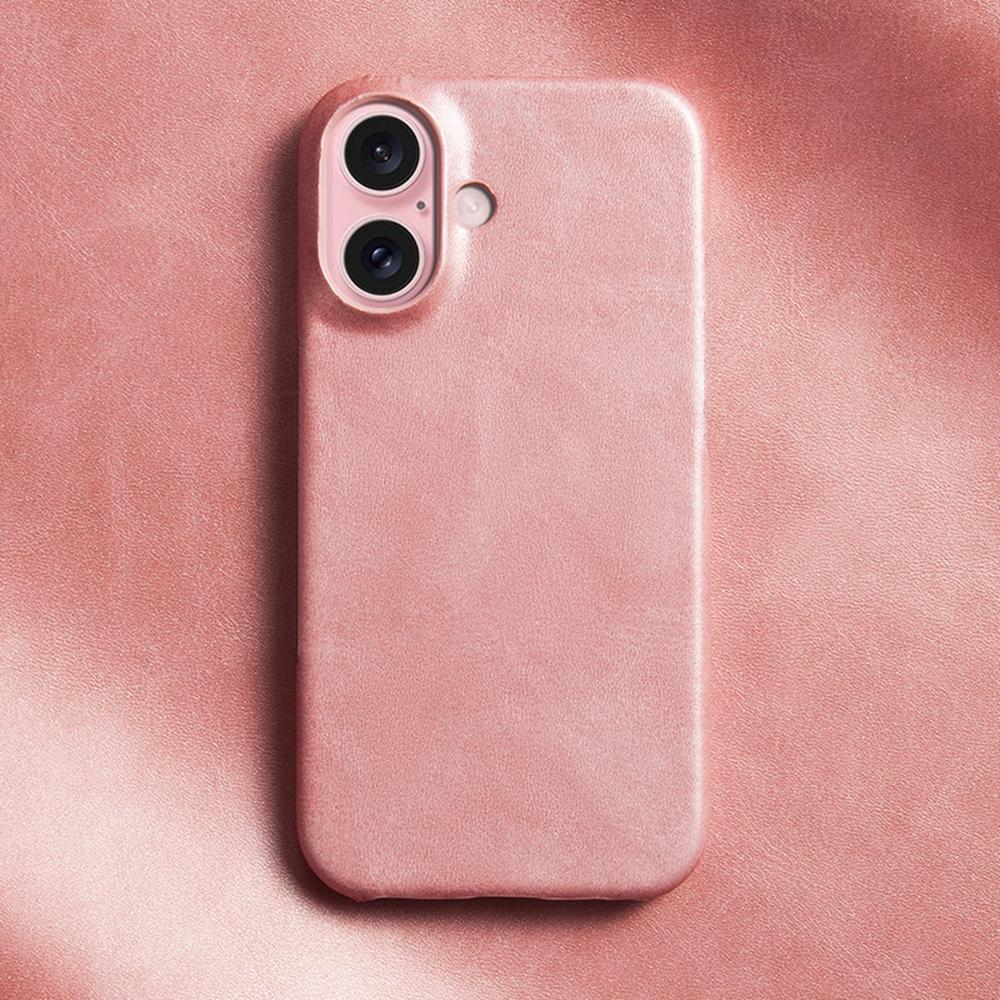 For iPhone 16 Plus Case Calf Texture PU Leather Hard PC Protective Phone Cover