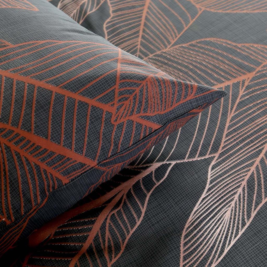 Cotton bedding 220x200 COTTON 100% modern plant pattern graphite background