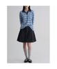 8SECONDS Pleated Denim Mini Skirt Navy