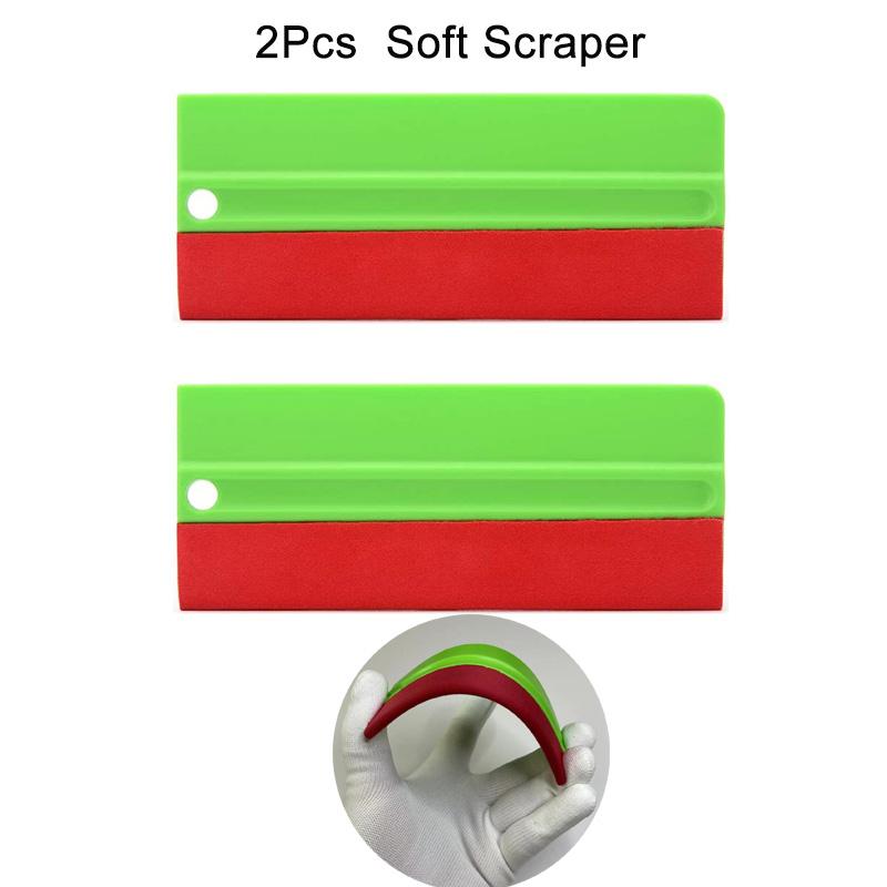 2Pcs Soft Car Squeegee Scratch-Free Soft Plastic Scraper Window Tint Tool Vinyl Wrap Squeegee for Sensitive Surface Sticker Tool