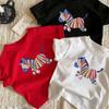 Kids Pure Cotton Cartoon Short Sleeve T Shirt Summer Baby Toddler Round Neck Top