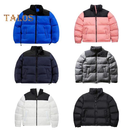 Męski płaszcz bawełniany ze stójką, długim rękawem, patchworkową kolorową kurtką z kieszeniami, luźny krój, zamek błyskawiczny, wiatroszczelna, pikowana odzież wierzchnia