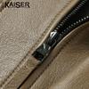Kaiser Men's Stand Collar Goat Leather Jacket