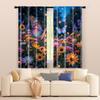 2 pcs, filtering curtains (excluding rods, non-movable, without batteries) Butterfly and Flower for use in bedrooms and living