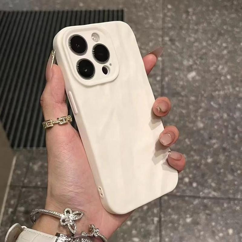 Soft Silicone Fold Pattern Matte Phone Case For iPhone 11 12 13 14 15 16 Pro Max Plus X Xs XR Max Bumper Back Cases Cover