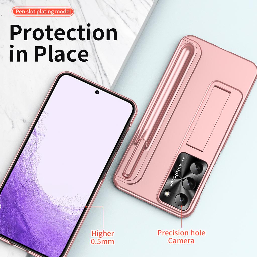 S S Pen Design Stojánek Pouzdro na telefon Pro Samsung Galaxy S23 Ultra S23 Plus S23ultra S 23 5g Ochrana objektivu Zadní kryt