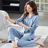 Pigiama da donna in cotone a maniche lunghe per mezza età e anziani - Cardigan ampio per l'autunno