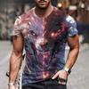 New Ferocious Animal Pattern 3D Printed Men's Street Round Neck Short Sleeved T-shirt