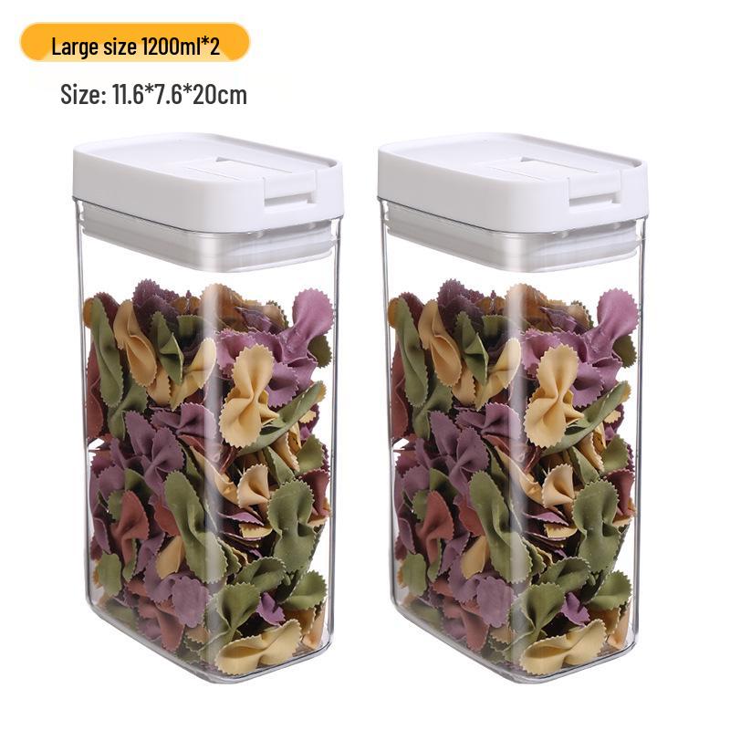 Rectangular Airtight Food-Grade Noodle Storage Jar for Kitchen