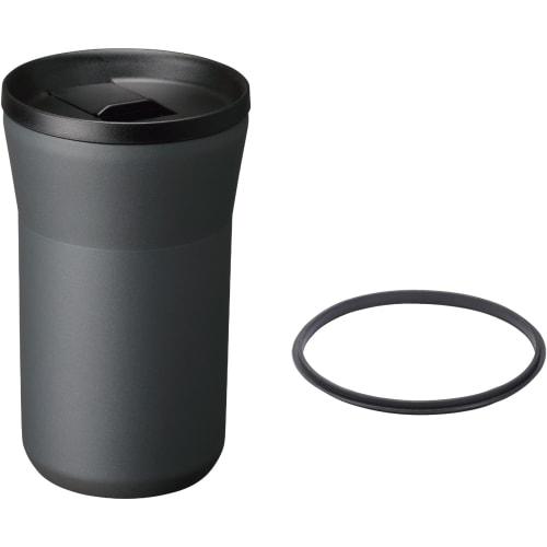 Kyocera Vacuum Insulated Tumbler with Lid, Replacement Gasket Set, Ceramic-Coated Interior, Condensation-Free, Keeps Hot or Cold, CERAMUG, 350ml, Dark