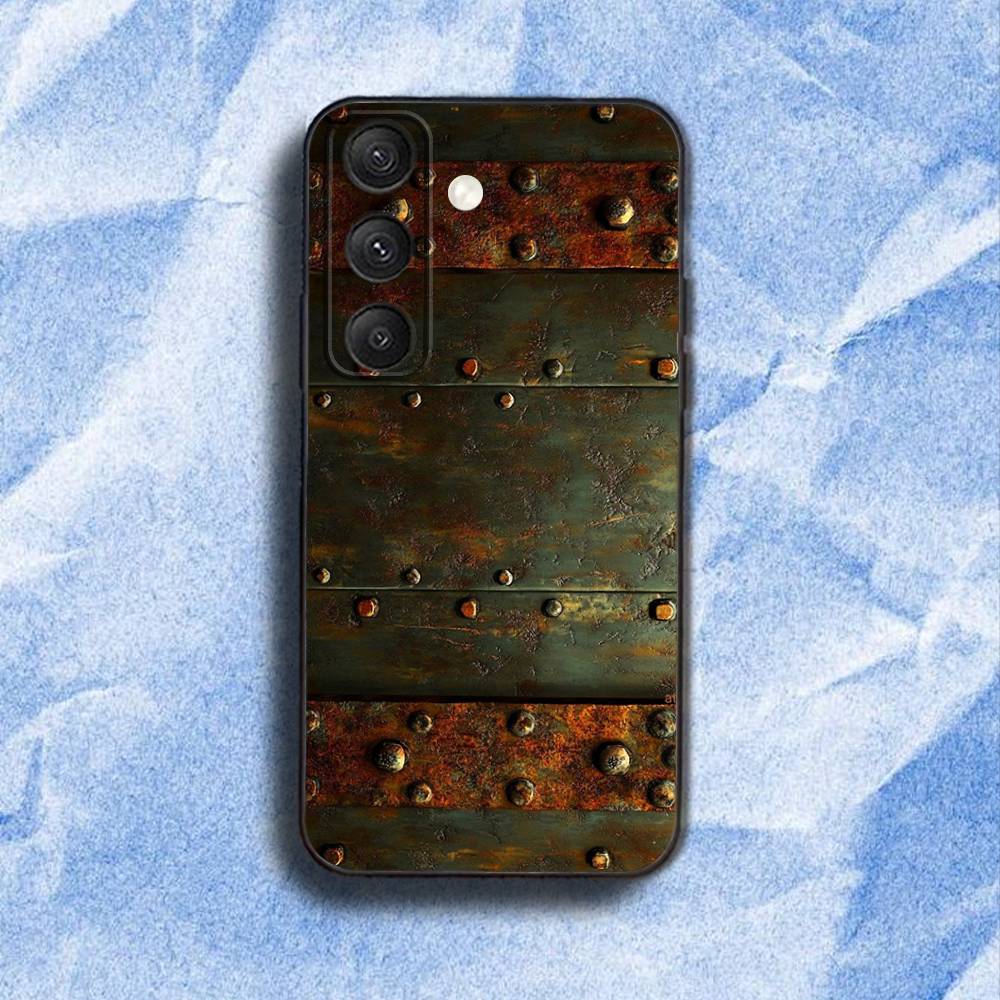 Retro I-Industrial R-Rusty Phone Case For Samsung S 25,24,23,22,30,21,10,9,Ultra,Plus,Lite,FE,4,5G Black Soft Case