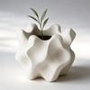 Unique Wavy Design Plastic Planter 3D Printed Flower Pot For Indoor Plant Desktop Decor And Artistic Display