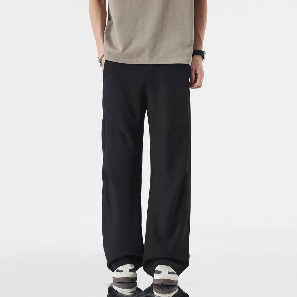 Summer New Pleated Outdoor Sports Casual Pants Men's Solid Color Simple and Versatile Loose Wide-leg Trousers