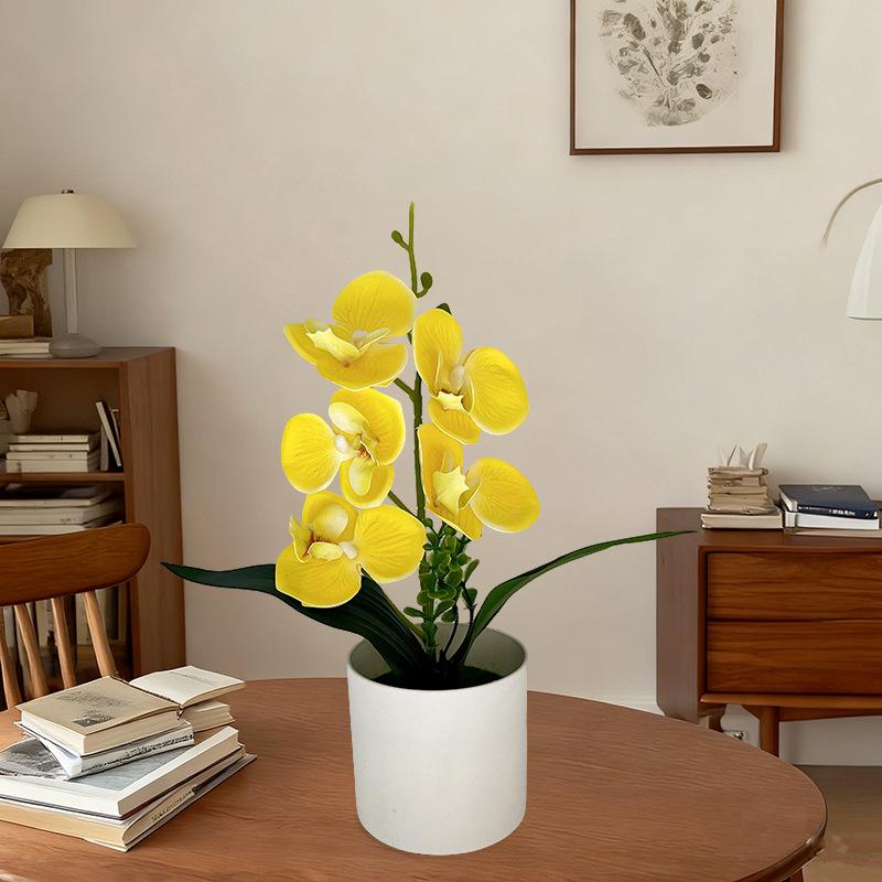 5 Plantas Simuladas de Phalaenopsis en Maceta para Decoración de Hogar y Oficina Plantas Pequeñas en Maceta Falso Bonsái Plantas Verdes