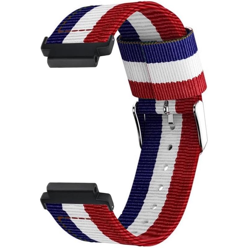 Nylon Strap for Garmin Forerunner 235 735 230 220 630 620 Stripe Stitching Color Watch Band for Approach S20 S6 Wriststrap Bracelet Metal Connectors