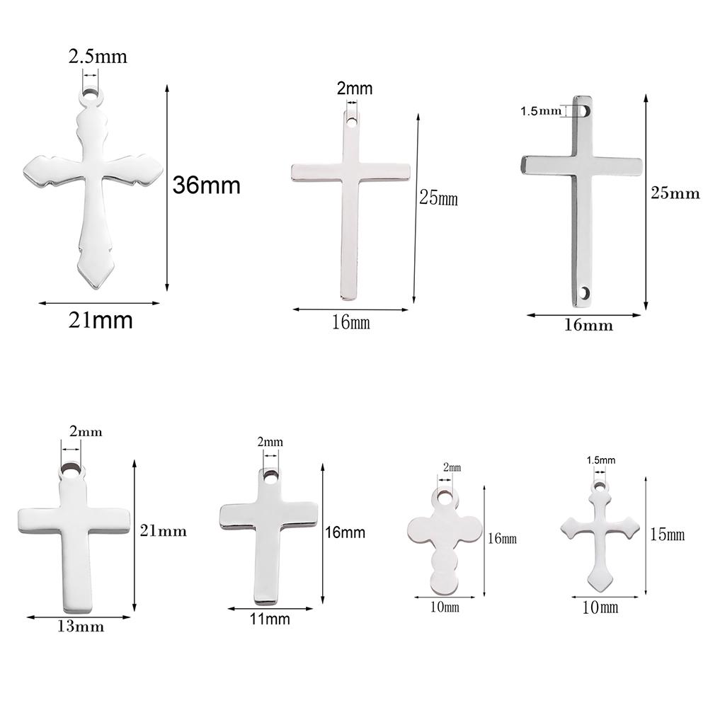 20pcs/lot Stainless Steel Cross Charms Pendants For Jewelry Making Christian Cross Jewelry Making Charms Connector Accessories