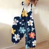 Tuta estiva da donna con stampa floreale, Tuta vintage, Spalline non regolabili,