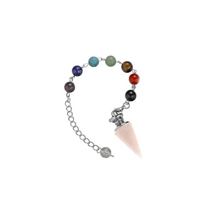 1PC Healing Chakra Crystal Conical Pendulum Pendant Witchcraft Energy Balancing Accessories Divination Dowsing
