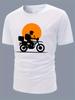 Summer Motorcycle Graphic T-shirt - Cotton Blend