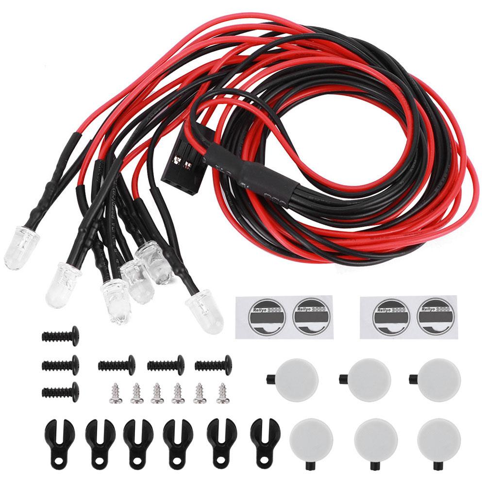 LED Roof Luggage Rack Lights Round Lampshade Fit for Traxxas Trx4 SCX10 II 90046 90047 1 10 RC Car6LED