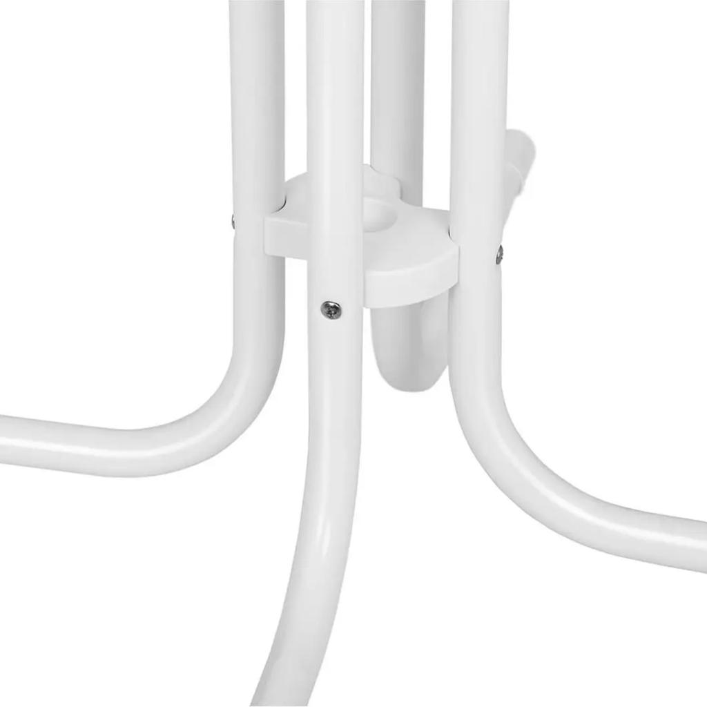 Table, Round, High, Foldable Bar Table, Diameter 80 Cm, Height 110 Cm, White