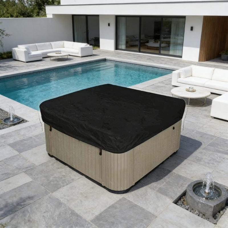 Mprehensive Protective Square Cover for Outdoor Hot Tub Shielding from Rain Sun Leaves and Animals In Conditions