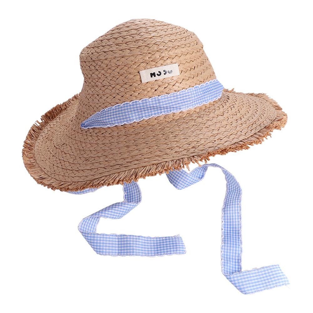 

Lace-up Straw Weave Sun Hat Letter Stripe Summer Sunscreen Bucket Hat Riding Hat Breathable Bowknot Beach Sun Cap Ladies/Girls хакі