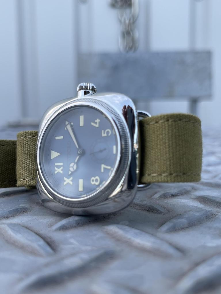 Military Watch California Dial Watch Smoky Blue California Dial Watch Smoky Blue Green Cloth Strap [M.R.M.W.]